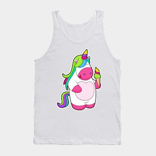 Unicorn with Waffle Ice cream Tank Top